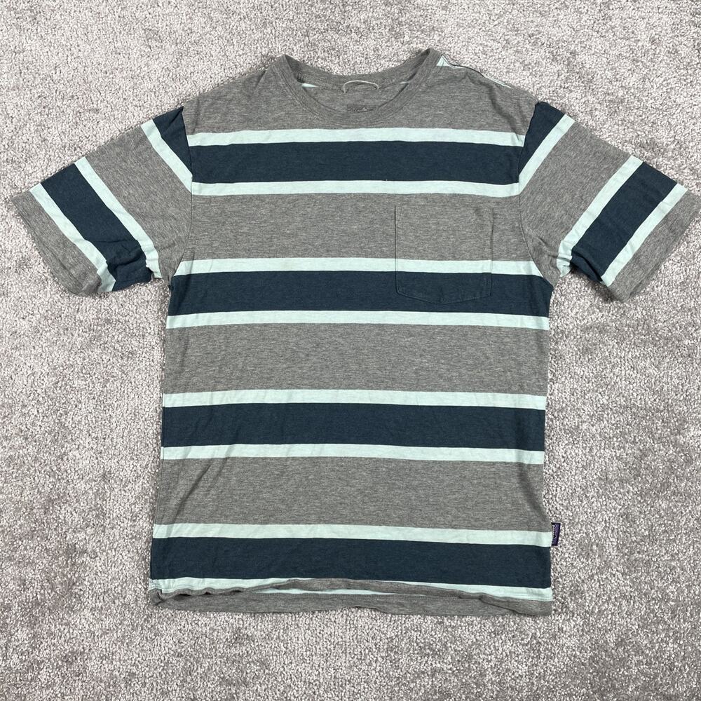 Patagonia T Shirt Mens XXS Squeaky Clean Pocket Tee Organic Cotton Stripe